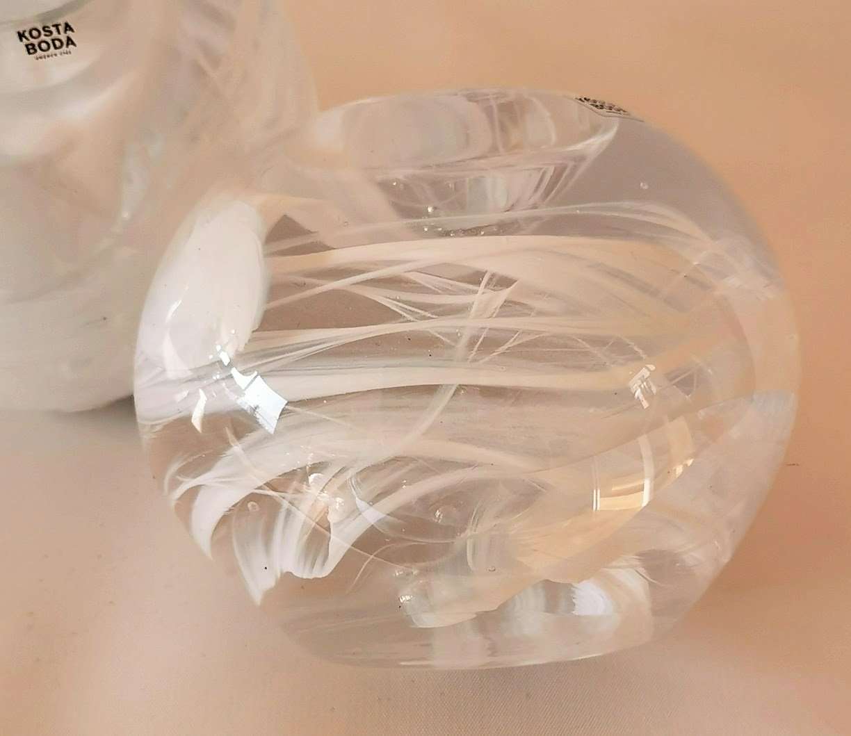Paar Kerzenhalter aus Glas von Kosta Boda Schweden Dekorative Gefäße Kosta Boda