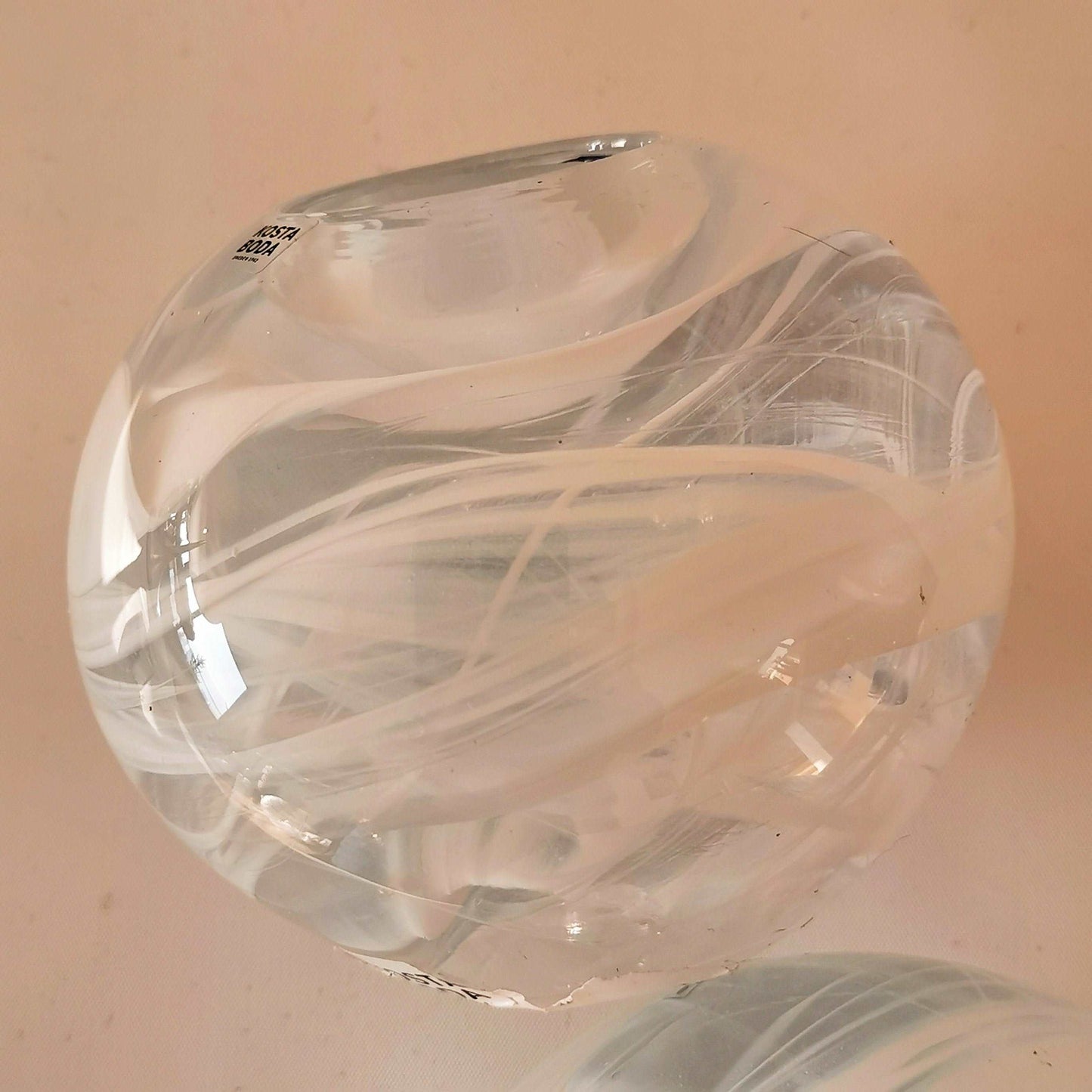 Paar Kerzenhalter aus Glas von Kosta Boda Schweden Dekorative Gefäße Kosta Boda