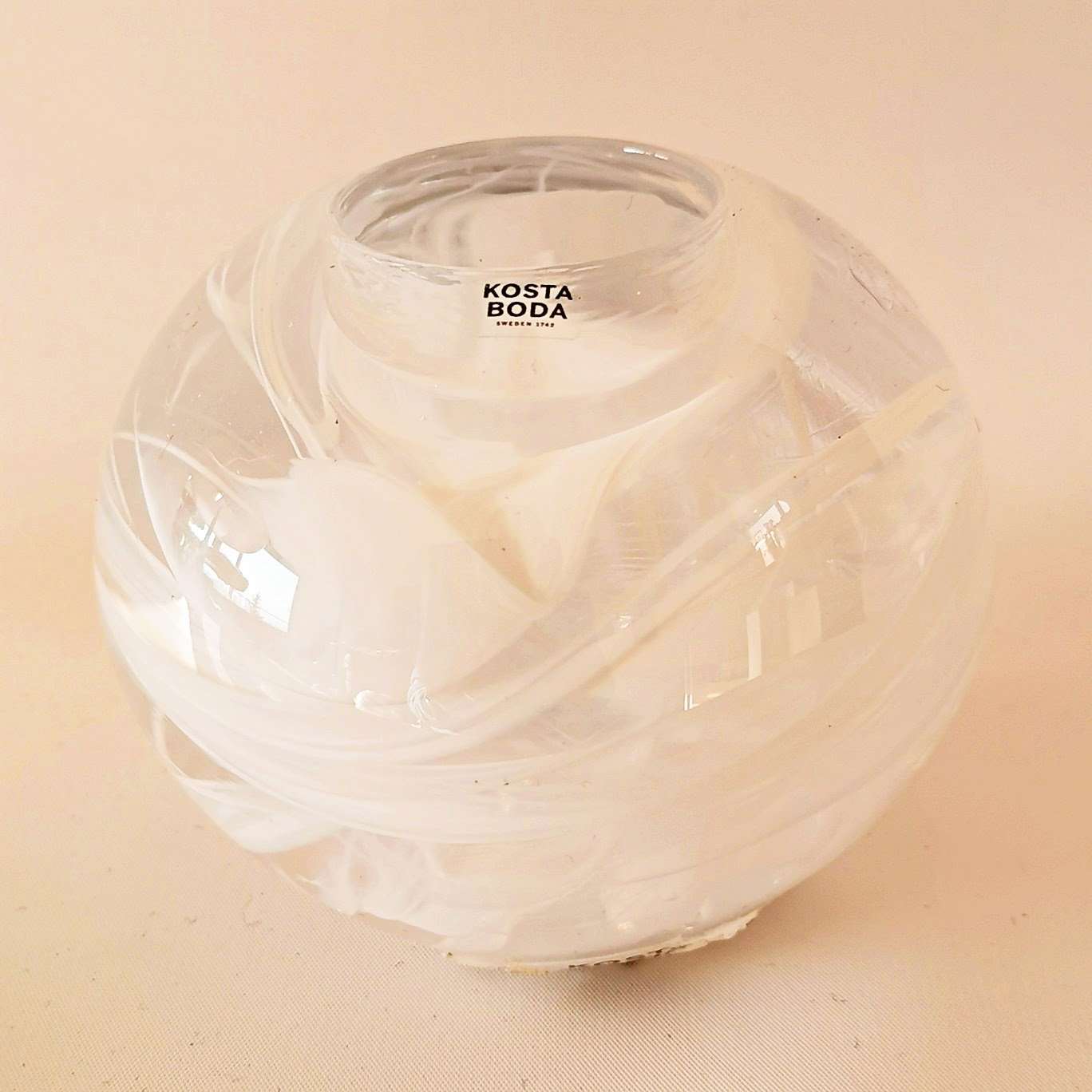 Paar Kerzenhalter aus Glas von Kosta Boda Schweden Dekorative Gefäße Kosta Boda