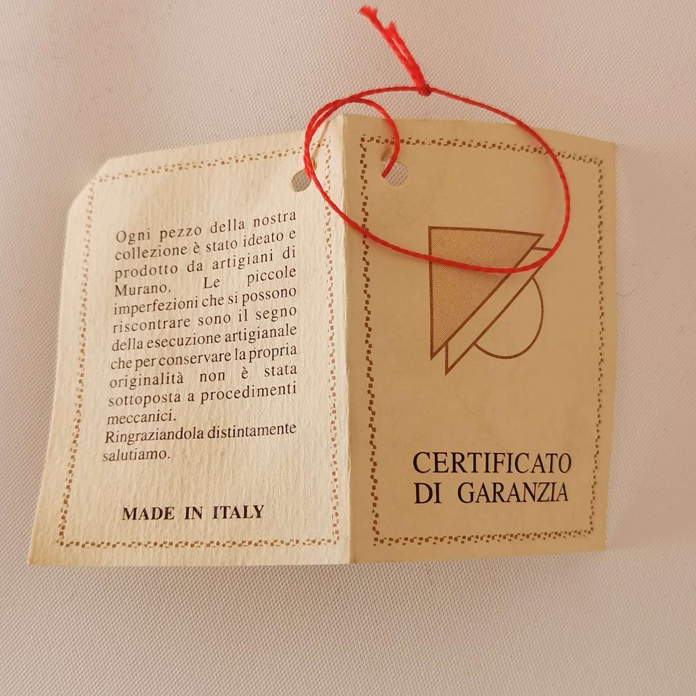 Kerzenhalter Murano mit Label.