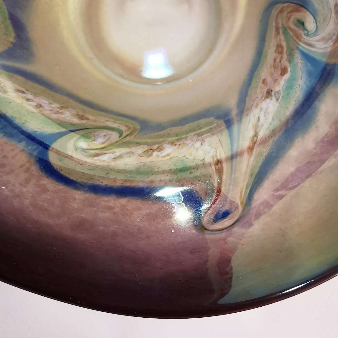 Schmid Studioglas Schale, 1989 signiert..