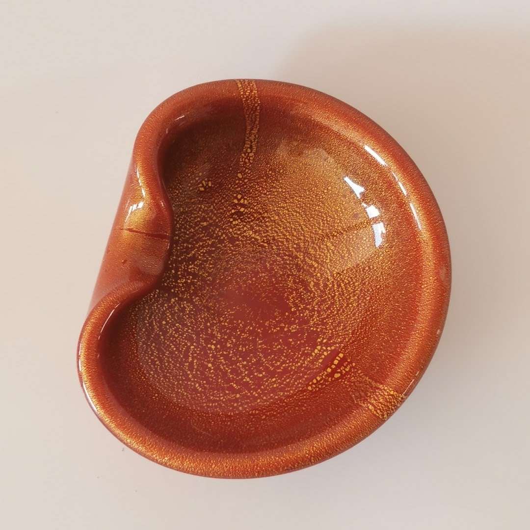 Glasschale mit Aventurin von Achimede Seguso Murano um 1950.