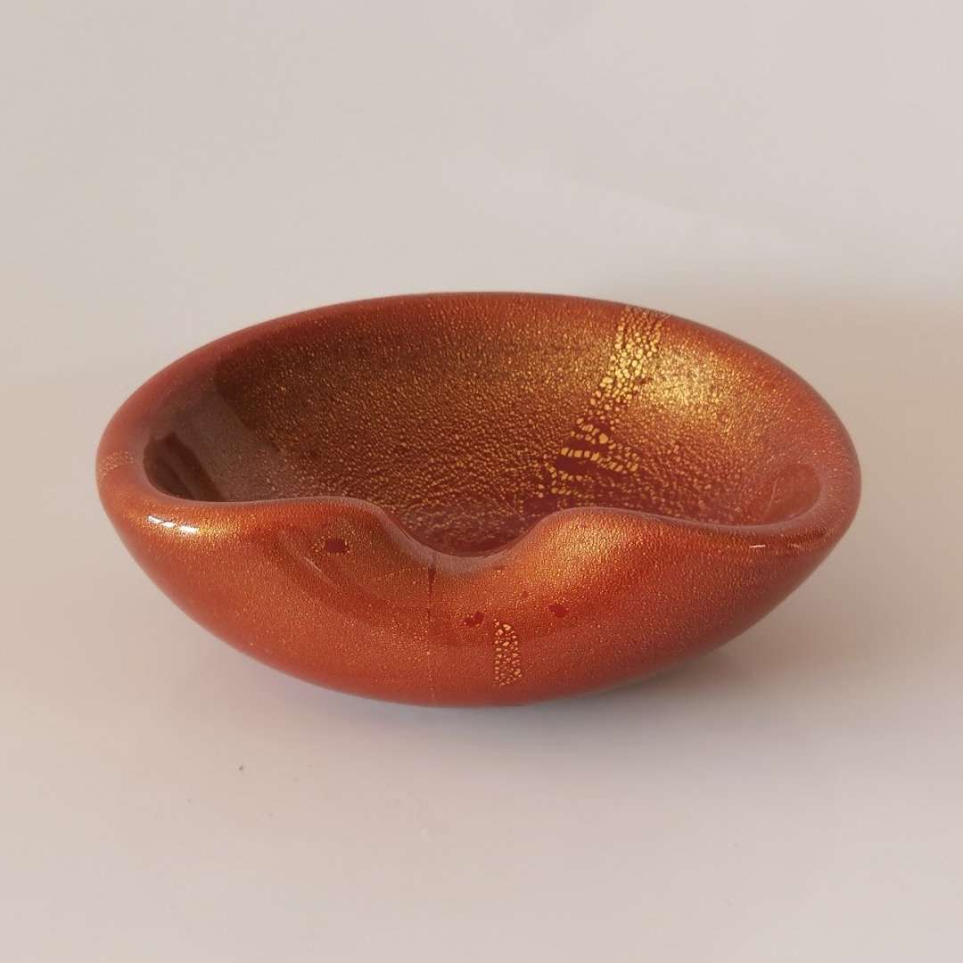 Glasschale mit Aventurin von Achimede Seguso Murano um 1950.