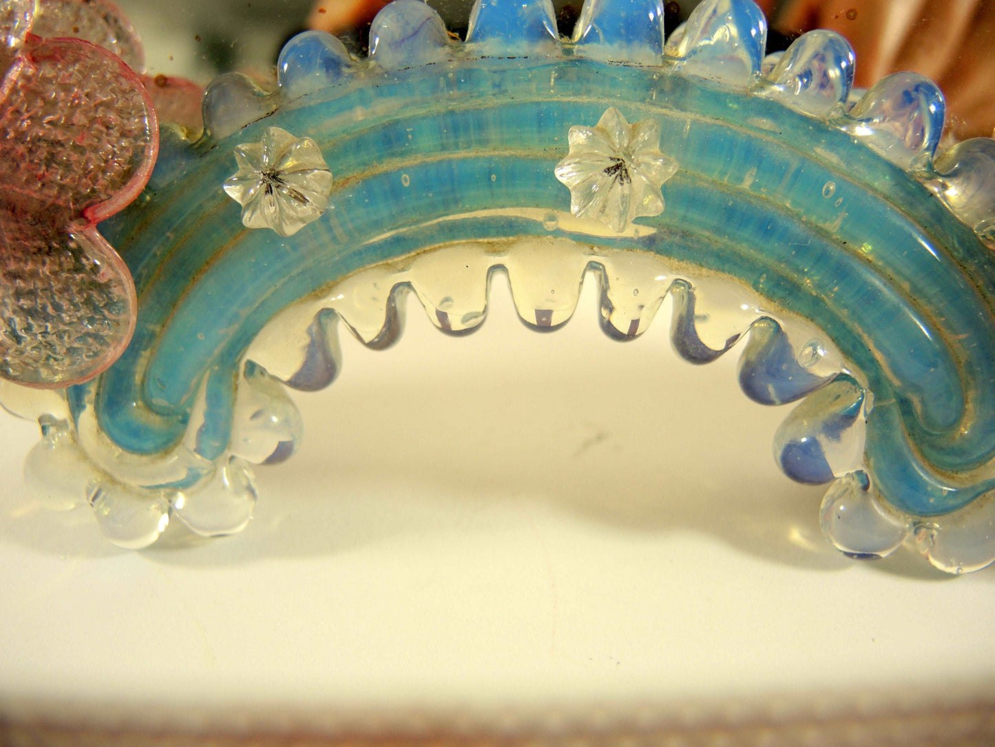 Hellblauer Spiegel Murano um 1950