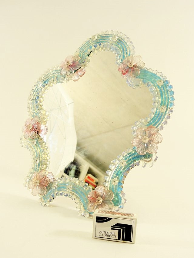 Light blue mirror Murano around 1950