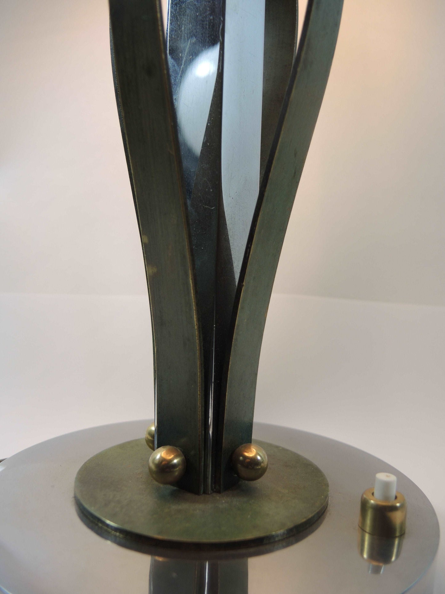 Art Déco Tischlampe, Chrom, Bronze und Nickel, Frankreich um 1930 Lampen Art Deco
