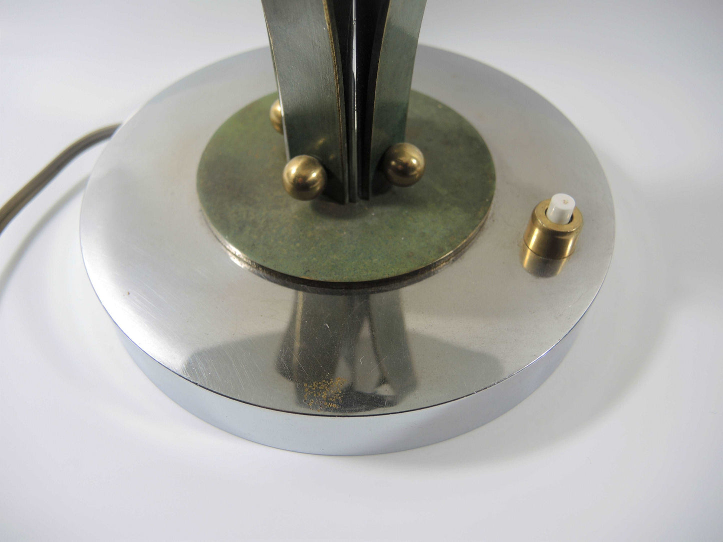 Art Déco Tischlampe, Chrom, Bronze und Nickel, Frankreich um 1930 Lampen Art Deco