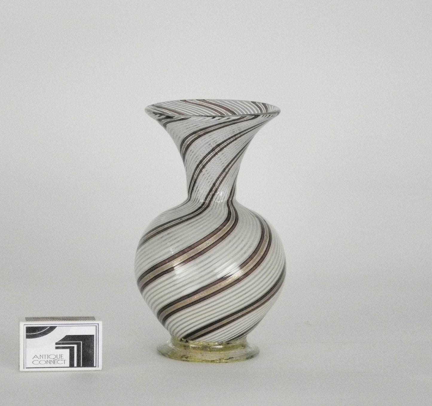 Grosse Vase Mezza Filigrano, Toso Murano um 1950.