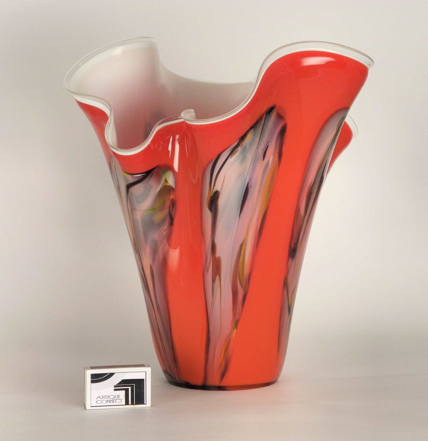 Grosse rote Fazzoletti Bodenvase.