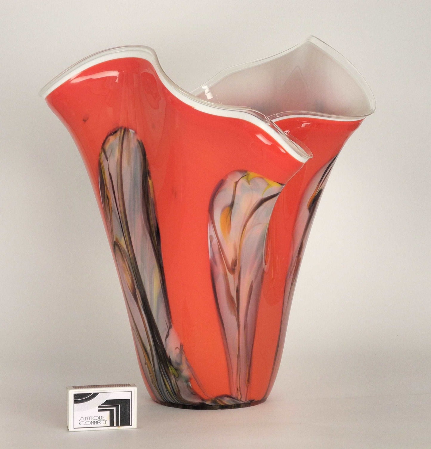 Grosse rote Fazzoletti Bodenvase.