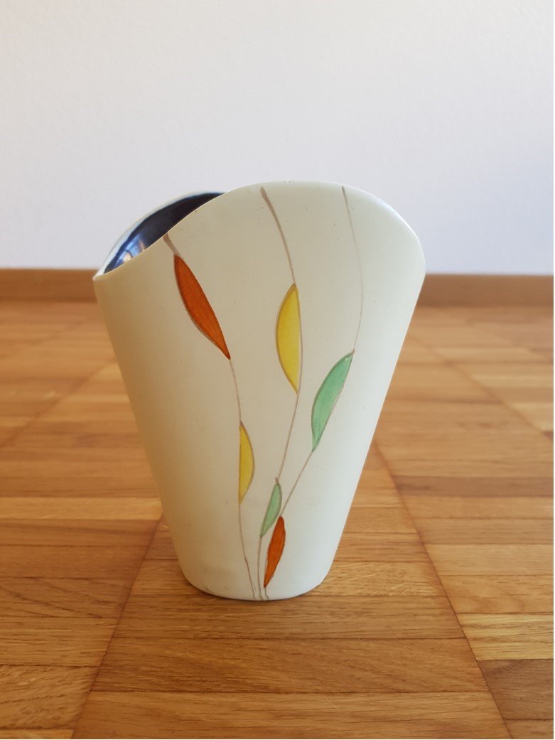 Hübsche Keramikvase 50er Jahre, signiert Vasen Vase 1950s