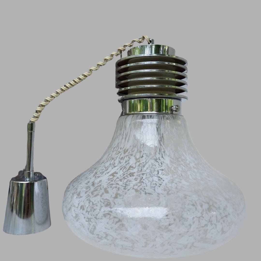 Grosse Hängelampe Design Mazzega um 1960 Deckenleuchten Murano Mazzega