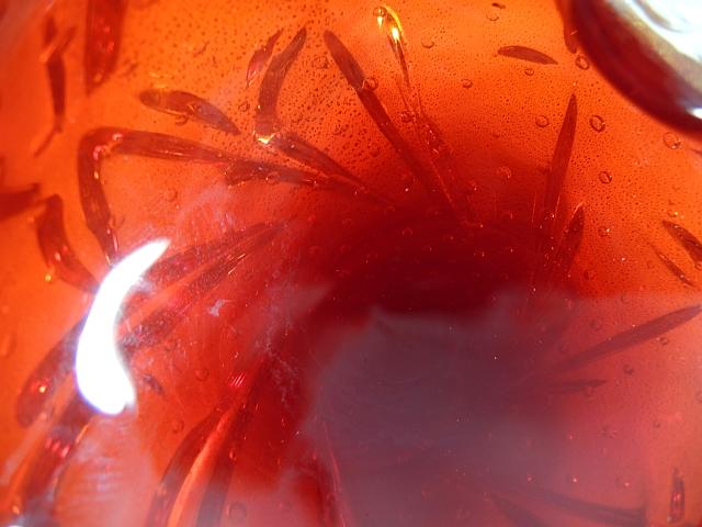 Rotgoldene Glasschale in Form einer Traube, Murano um 1950.