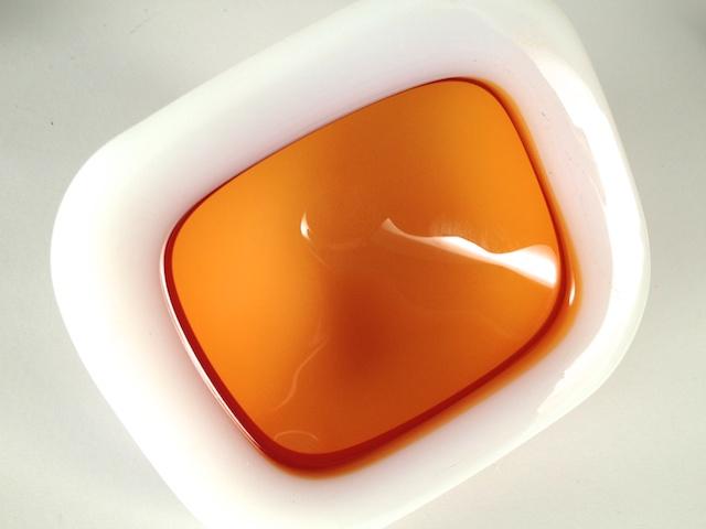 Weisse Glasschale Verteria Seguso Vertri d' Arte Murano 1950.