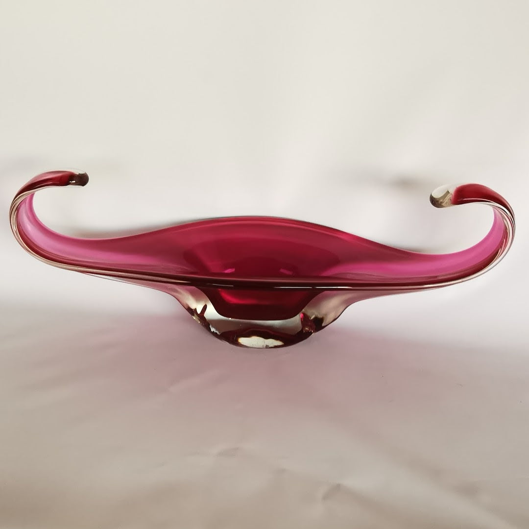 Grosse lilafarbene Sommerso Schale Murano um 1960 Dekorative Gefäße Murano Sommerso