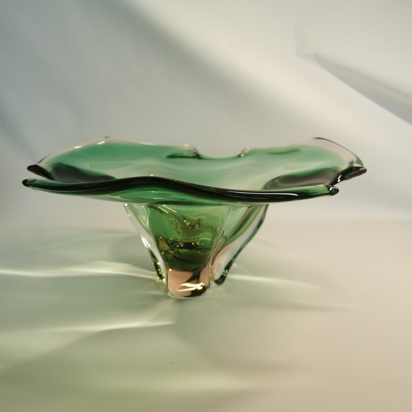 Tschechische Sommerso Glasschale 1960-70.