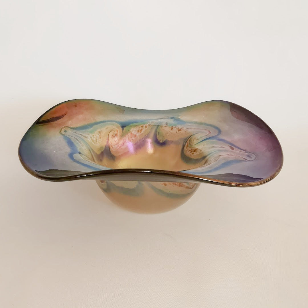 Schmid Studioglas Schale, 1989 signiert..