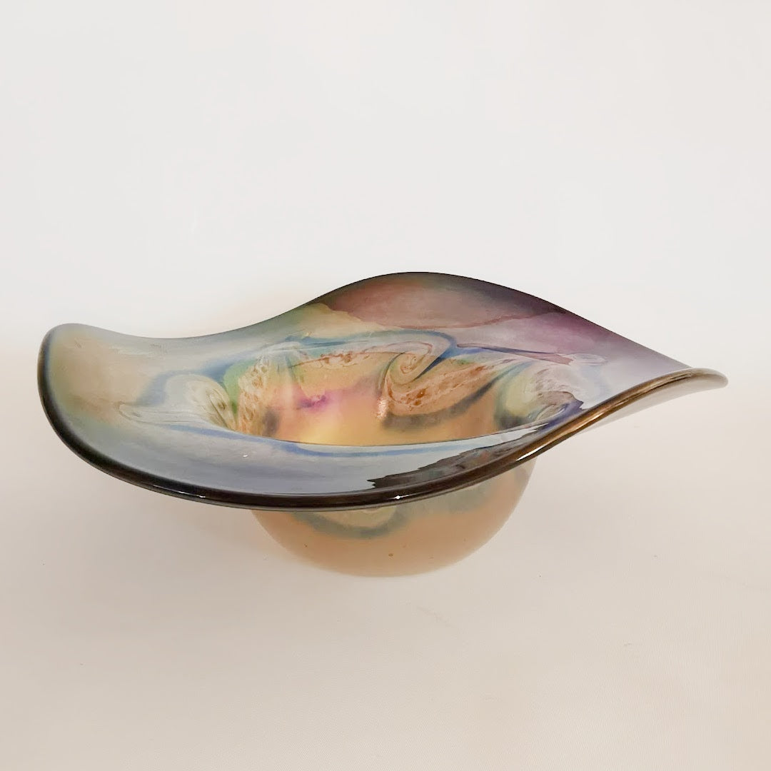 Schmid Studioglas Schale, 1989 signiert..