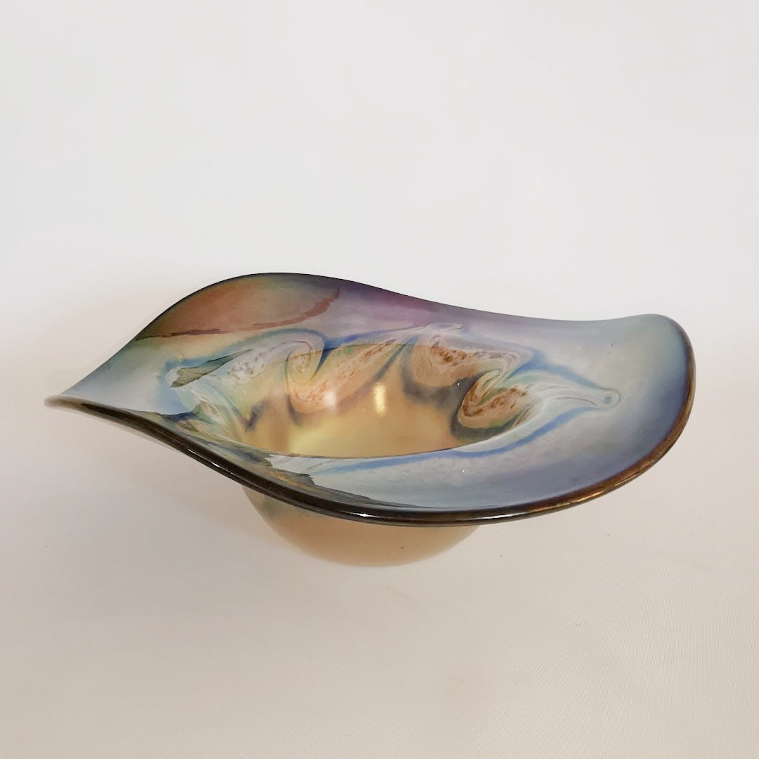 Schmid Studioglas Schale, 1989 signiert..