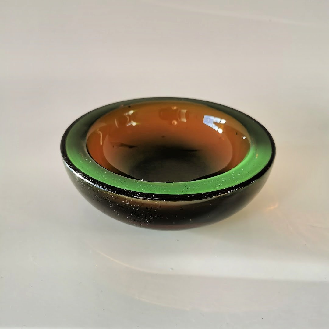 Uranglas Schale Murano um 1960-60.