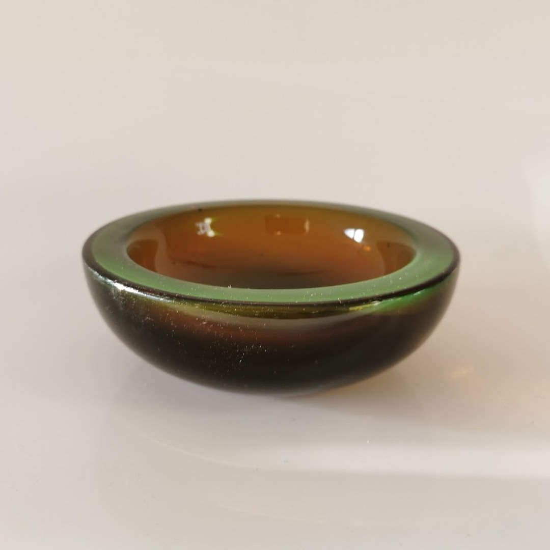 Uranglas Schale Murano um 1960-60.