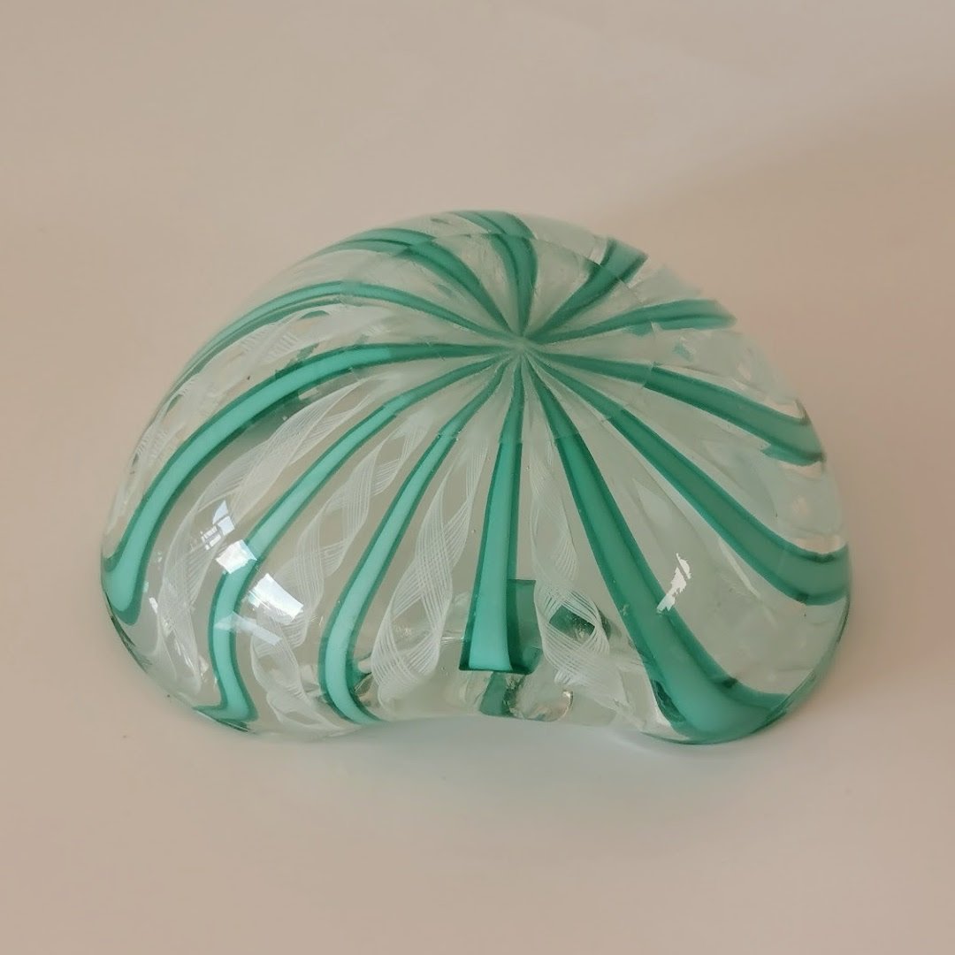 Grosse Filigrana Zanfirico Glasschale Murano um 1950.