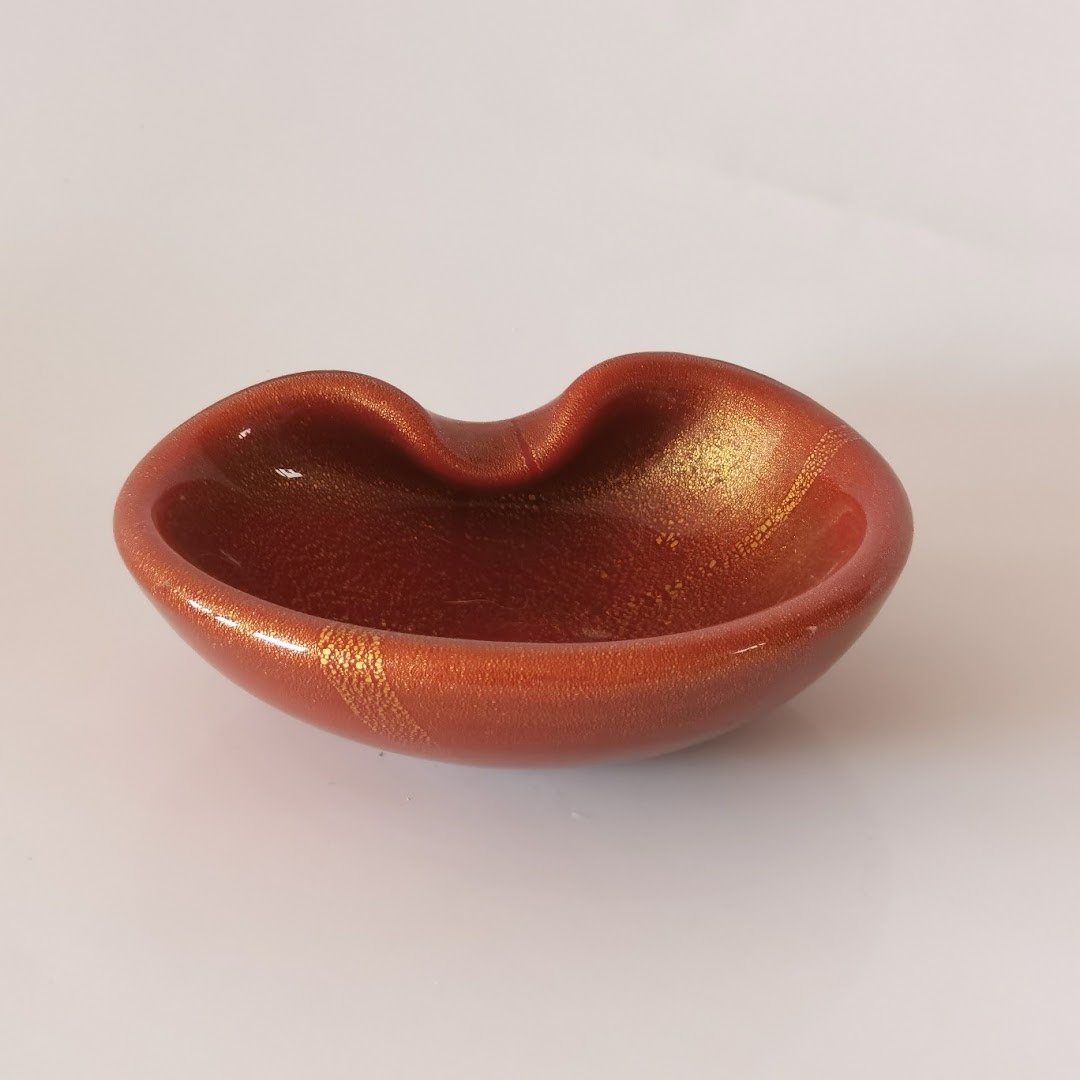 Glasschale mit Aventurin von Achimede Seguso Murano um 1950.