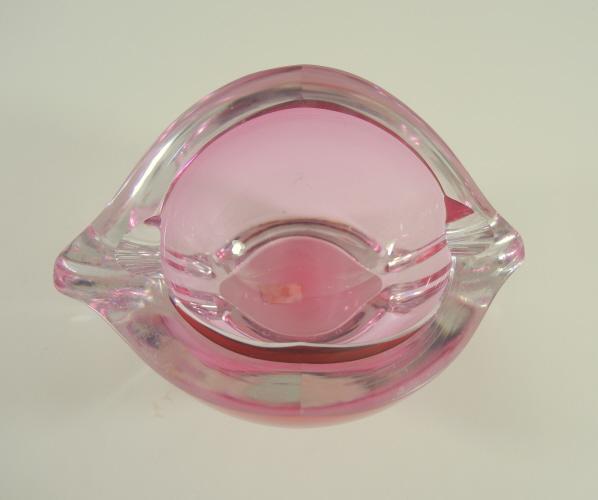 Rosa Glasschale Murano um 1960.