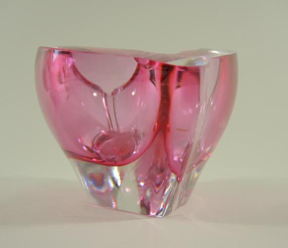 Rosa Glasschale Murano um 1960.