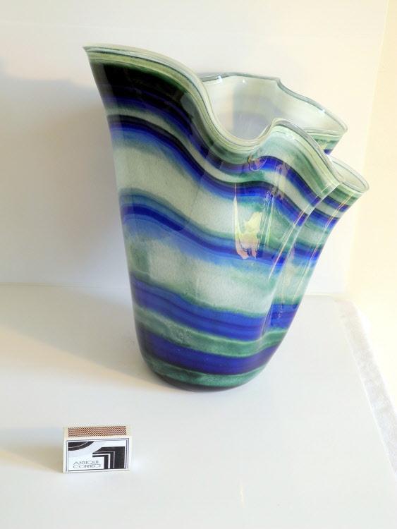 Grosse Meerblaue Fazzoletti Bodenvase.