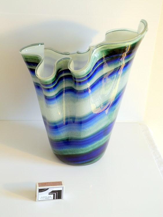 Grosse Meerblaue Fazzoletti Bodenvase.