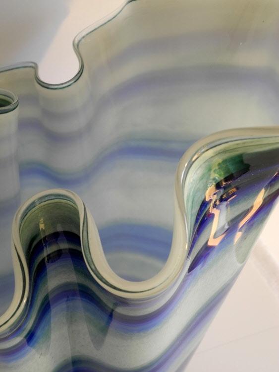 Grosse Meerblaue Fazzoletti Bodenvase.