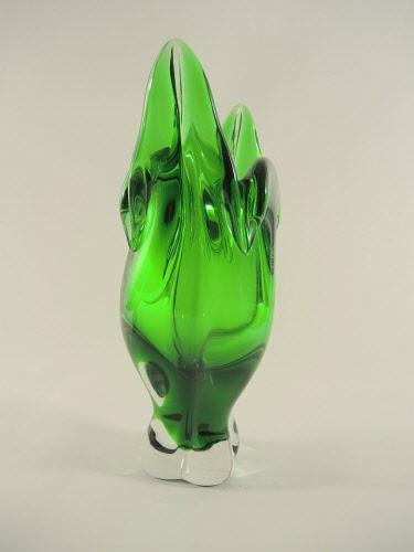 Gosse grüne Murano Vase um 1960.
