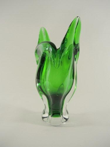 Gosse grüne Murano Vase um 1960.