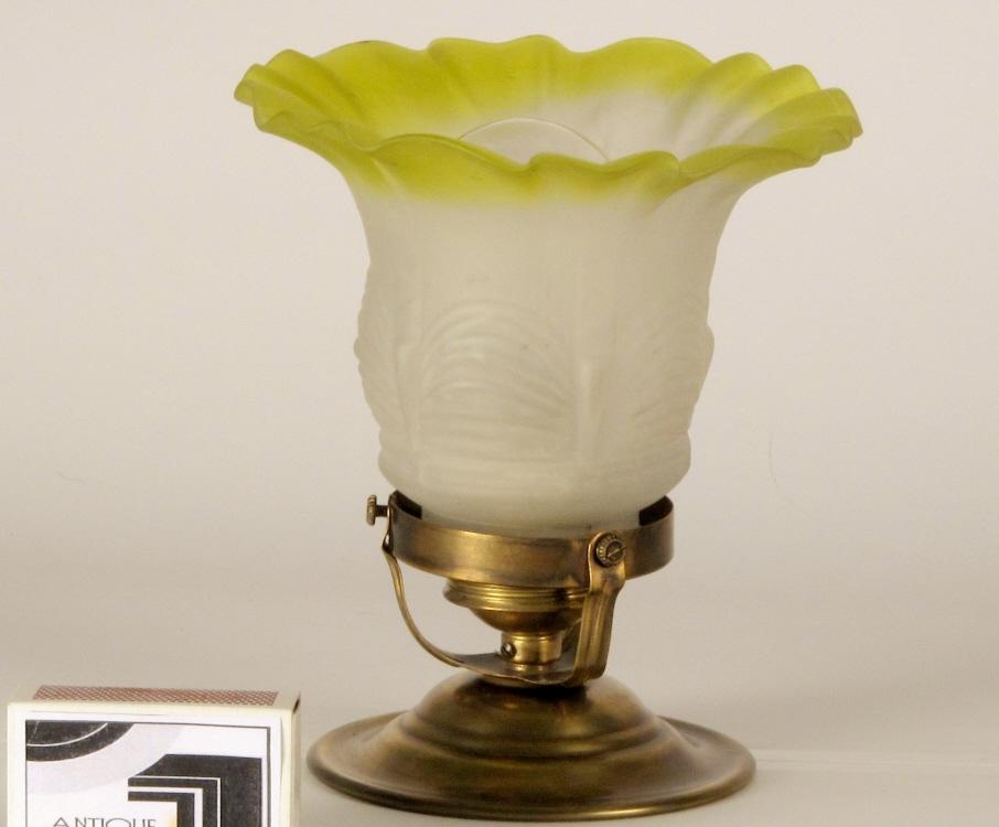 Jugendstil Wandlampe Deckenlampe grüngelbweiss.