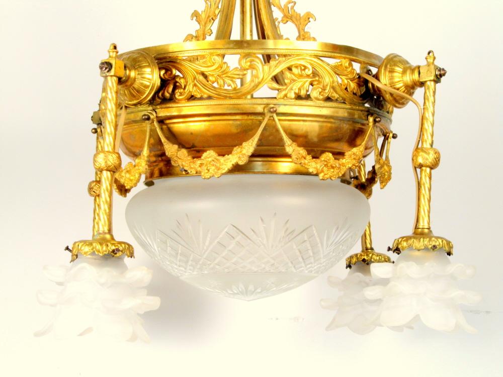 Grosse Jugendstil Deckenlampe Frankreich um 1910.
