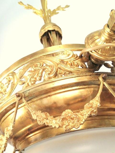 Grosse Jugendstil Deckenlampe Frankreich um 1910.