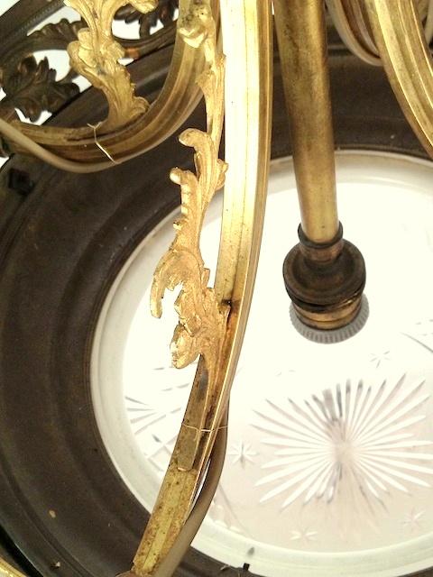Grosse Jugendstil Deckenlampe Frankreich um 1910.