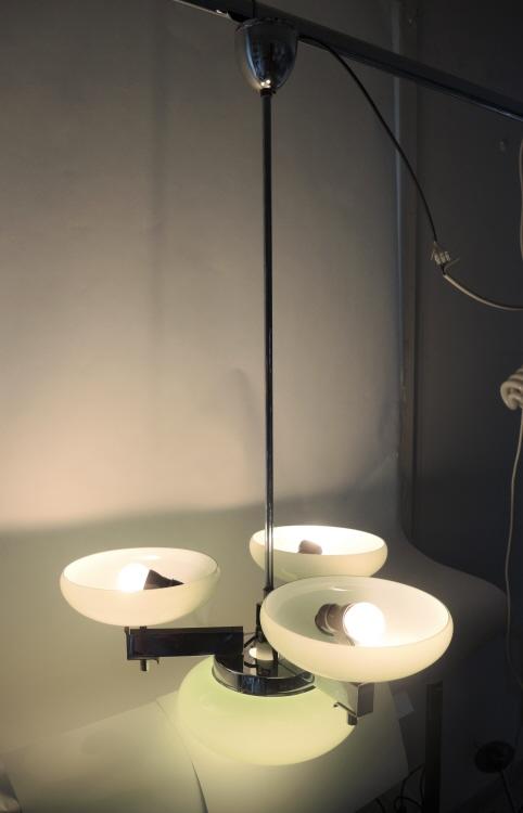 Dreiarmige Vintage Design Deckenlampe Deutschland um 1930-40.