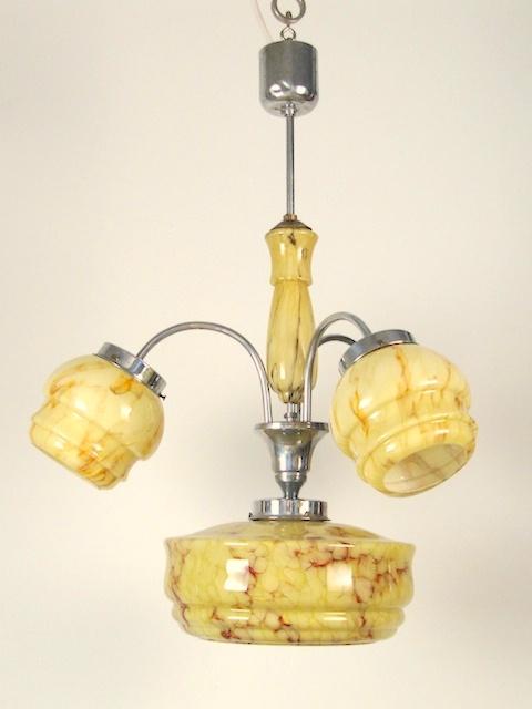 Grosse 3-armige Deckenlampe, Deutschland um 1930-40