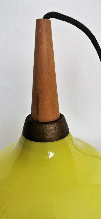 Gelbe Deckenlampe Vetreria Vistosi um 1960, Murano Lampen Vistosi Murano