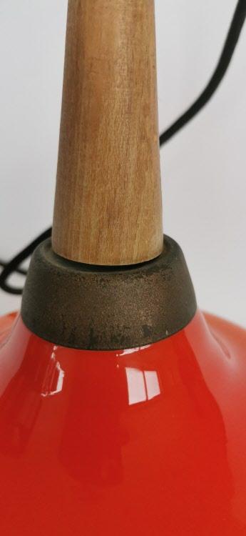 Orangerote Deckenlampe Vetreria Vistosi um 1960, Murano Deckenleuchten Vistosi Murano