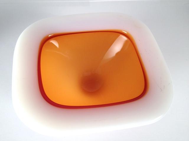 Weisse Glasschale Verteria Seguso Vertri d' Arte Murano 1950.