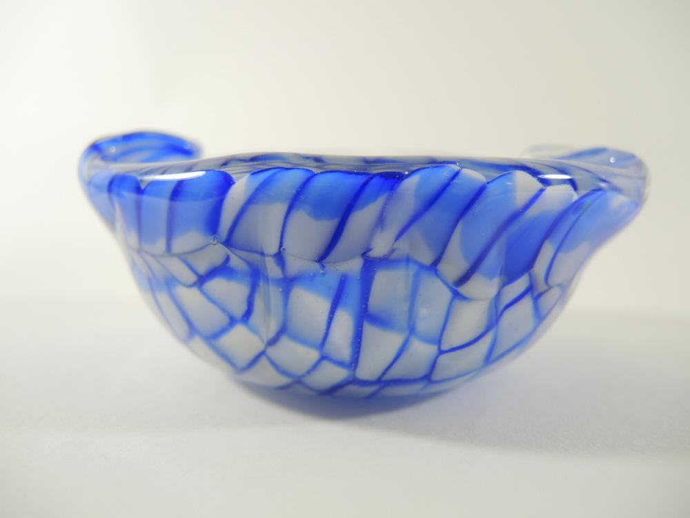 Kleine blaue Murrinen Schale Murano.