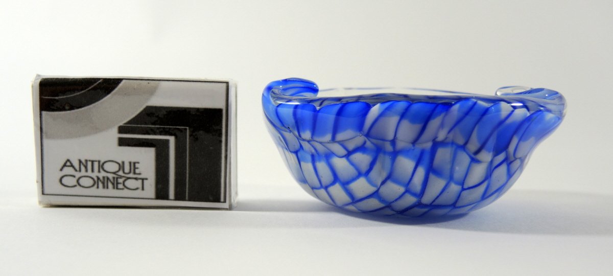 Kleine blaue Murrinen Schale Murano.