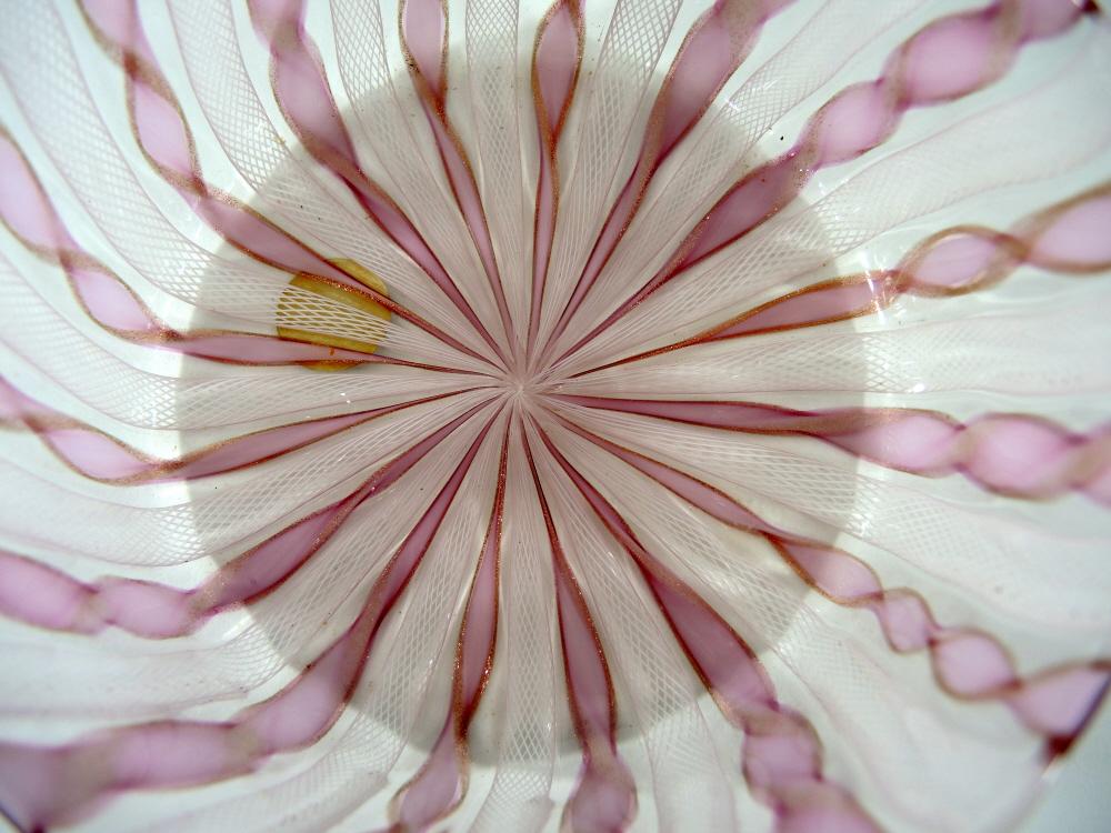 Filigrana Schale von Salviati Murano 1950-60 mit Label.