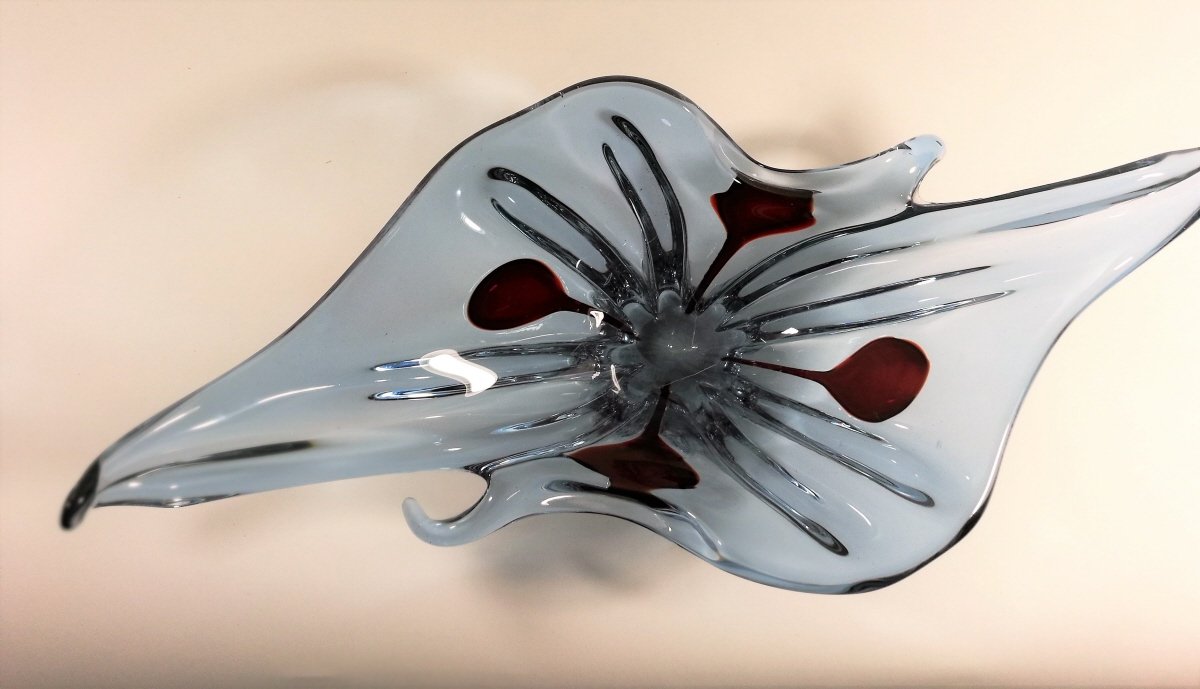 Grosse, lila Glasschale , Murano um 1960-70