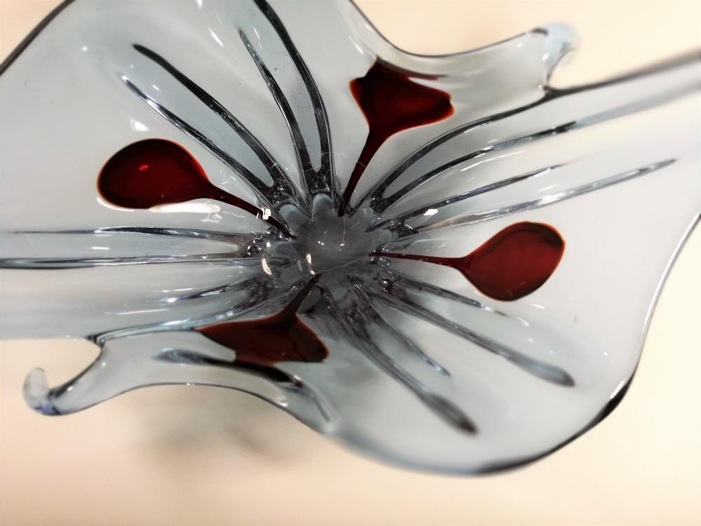 Grosse, lila Glasschale , Murano um 1960-70