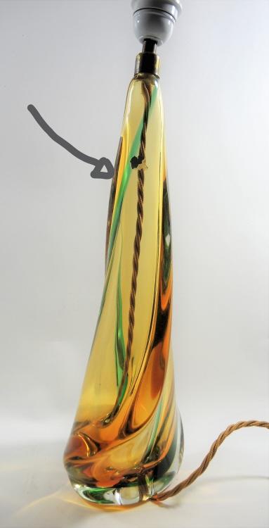 Grosser italienischer Lampenfuss Murano Sommerso um 1950.