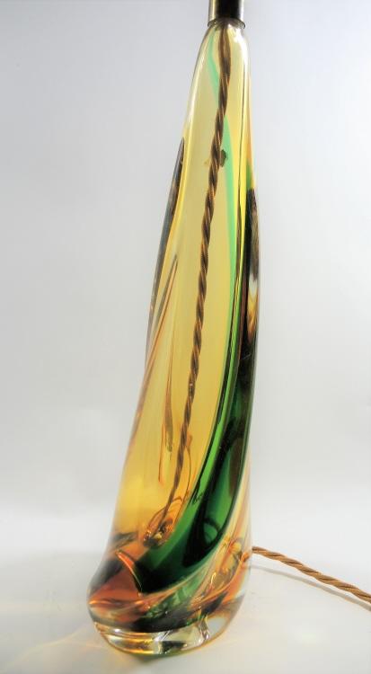 Grosser italienischer Lampenfuss Murano Sommerso um 1950.